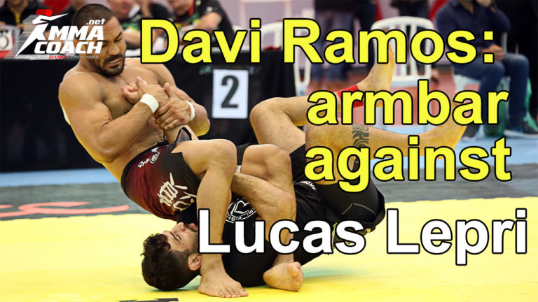 Davi Ramos shows the armbar he used against Lucas Lepri